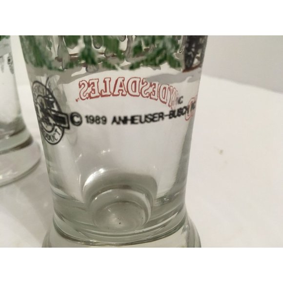 Budweiser Clydesdales 1989 Holiday Vintage Pilsner Fluted 4 Piece Set Glasses - Picture 3 of 3